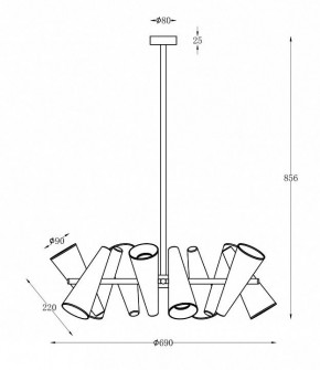 Люстра на штанге Maytoni Giro MOD095PL-10BS в Невьянске - nevyansk.mebel24.online | фото 2