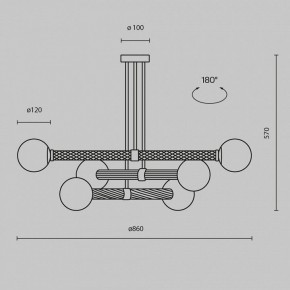 Люстра на штанге Maytoni Teatro MOD287PL-06BS в Невьянске - nevyansk.mebel24.online | фото 3