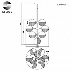 Люстра на штанге ST-Luce Todo SL1184.403.13 в Невьянске - nevyansk.mebel24.online | фото 5