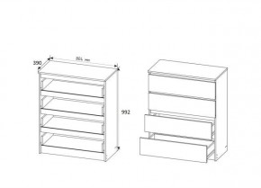 МОРИ МК804 (МК800.4) Комод 4 ящ. (белый) в Невьянске - nevyansk.mebel24.online | фото