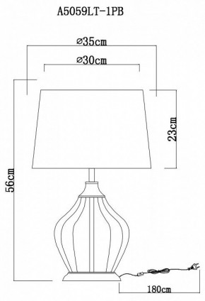 Настольная лампа декоративная Arte Lamp Baymont A5059LT-1PB в Невьянске - nevyansk.mebel24.online | фото 3