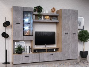 Нэнси New Центральная секция (ЛДСП) Бетон светлый/Сонома в Невьянске - nevyansk.mebel24.online | фото 2