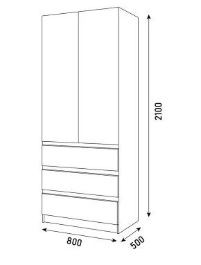 ПАРУС Шкаф 2-х ств. 800 в Невьянске - nevyansk.mebel24.online | фото 3