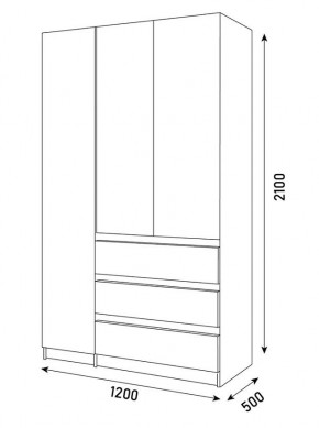 ПАРУС Шкаф 3-х ств. 1200 в Невьянске - nevyansk.mebel24.online | фото 3