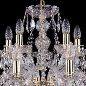 Подвесная люстра Bohemia Ivele Crystal 1411 1411/10+5/240/G/Leafs в Невьянске - nevyansk.mebel24.online | фото 4