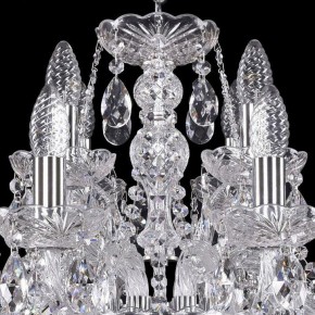 Подвесная люстра Bohemia Ivele Crystal 1411 1411/8+4/195/Ni в Невьянске - nevyansk.mebel24.online | фото 4