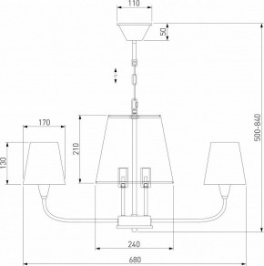 Подвесная люстра Eurosvet Milos 60153/8 латунь в Невьянске - nevyansk.mebel24.online | фото 5