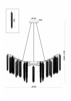 Подвесная люстра Freya Mineral FR1010PL-10G в Невьянске - nevyansk.mebel24.online | фото 2