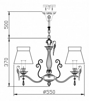 Подвесная люстра Maytoni Bird ARM013-05-W в Невьянске - nevyansk.mebel24.online | фото 3