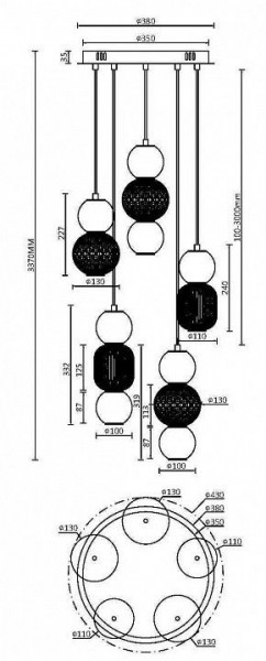 Подвесная люстра Maytoni Drop MOD273PL-L80CH3K в Невьянске - nevyansk.mebel24.online | фото 3