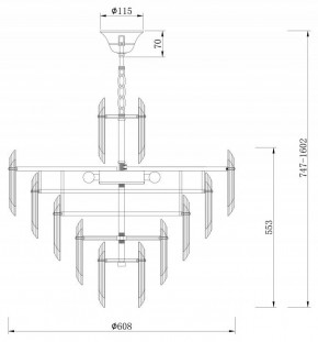 Подвесная люстра Maytoni Flare DIA200PL-08G в Невьянске - nevyansk.mebel24.online | фото 5