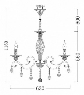 Подвесная люстра Maytoni Grace ARM247-06-G в Невьянске - nevyansk.mebel24.online | фото 3