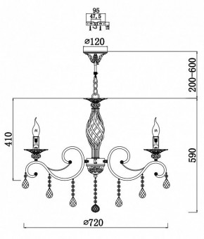 Подвесная люстра Maytoni Grace RC247-PL-08-R в Невьянске - nevyansk.mebel24.online | фото 3