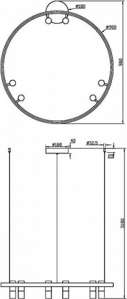 Подвесная люстра Maytoni Halo MOD102PL-L42BK в Невьянске - nevyansk.mebel24.online | фото 4