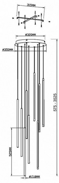 Подвесная люстра Maytoni Light stick MOD236PL-L54BS3K в Невьянске - nevyansk.mebel24.online | фото 6