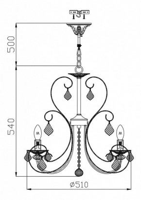 Подвесная люстра Maytoni Princess ARM270-05-R в Невьянске - nevyansk.mebel24.online | фото