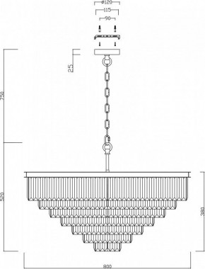 Подвесная люстра Maytoni Revero MOD085PL-16BS в Невьянске - nevyansk.mebel24.online | фото 4