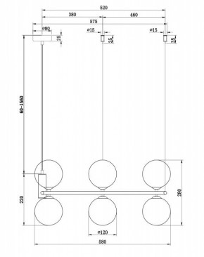 Подвесная люстра Maytoni Ring MOD013PL-06B в Невьянске - nevyansk.mebel24.online | фото 4