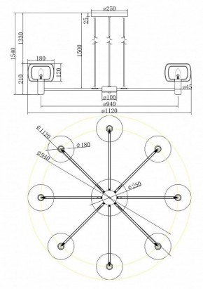 Подвесная люстра Maytoni Vision MOD411PL-08G в Невьянске - nevyansk.mebel24.online | фото 4
