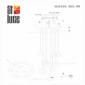 Подвесная люстра ST-Luce Montecelio SL6104.203.09 в Невьянске - nevyansk.mebel24.online | фото 3