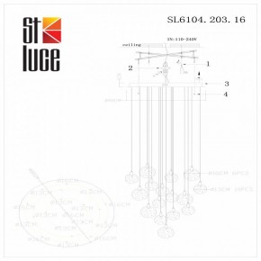 Подвесная люстра ST-Luce Montecelio SL6104.203.16 в Невьянске - nevyansk.mebel24.online | фото 3