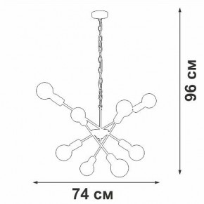 Подвесная люстра Vitaluce V4750 V4750-1/8 в Невьянске - nevyansk.mebel24.online | фото 2