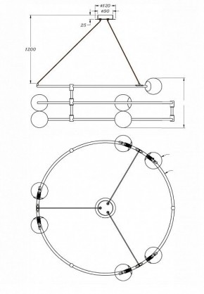 Подвесной светильник Maytoni Balance MOD317PL-06B в Невьянске - nevyansk.mebel24.online | фото 3