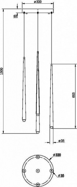 Подвесной светильник Maytoni Halo MOD132PL-L30BSK в Невьянске - nevyansk.mebel24.online | фото 2