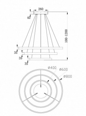 Подвесной светильник Maytoni Rim MOD058PL-L100BS4K в Невьянске - nevyansk.mebel24.online | фото 6