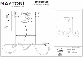 Подвесной светильник Maytoni Tau MOD166PL-L30G3K в Невьянске - nevyansk.mebel24.online | фото 1