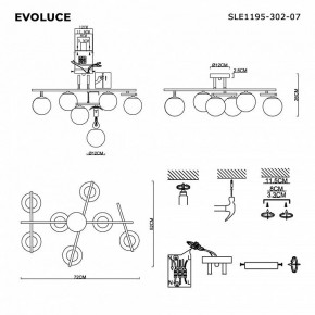 Потолочная люстра EVOLUCE SIERRA SLE1195-302-07 в Невьянске - nevyansk.mebel24.online | фото 7