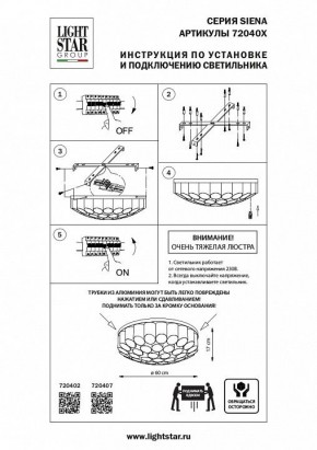 Потолочная люстра Lightstar Siena 720407 в Невьянске - nevyansk.mebel24.online | фото 2