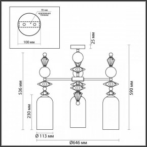 Потолочная люстра Odeon Light Bizet 4855/3C в Невьянске - nevyansk.mebel24.online | фото 3