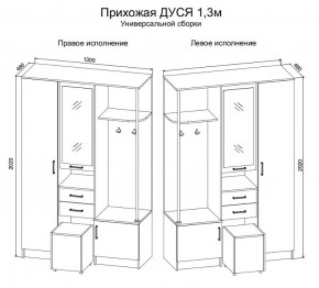 Прихожая Дуся 1.3 УНИ (Дуб Бунратти/Белый Бриллиант) в Невьянске - nevyansk.mebel24.online | фото 2