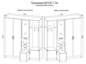 Прихожая Дуся 1.7 УНИ (Дуб Бунратти/Белый Бриллиант) в Невьянске - nevyansk.mebel24.online | фото 2