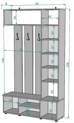 Прихожая с зеркалом V19_M в Невьянске - nevyansk.mebel24.online | фото 2