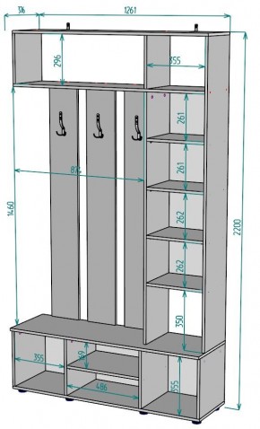 Прихожая с зеркалом V20_M в Невьянске - nevyansk.mebel24.online | фото 2