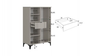 РИЧ Комод 2 со стеклом в Невьянске - nevyansk.mebel24.online | фото 3