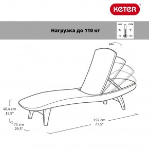 Шезлонг Пацифик (Pacific) графит в Невьянске - nevyansk.mebel24.online | фото 2