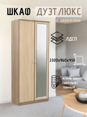 Шкаф 2-х створчатый Дуэт Люкс с зеркалом в Невьянске - nevyansk.mebel24.online | фото 4