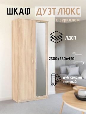 Шкаф 2-х створчатый Дуэт Люкс с зеркалом в Невьянске - nevyansk.mebel24.online | фото 7