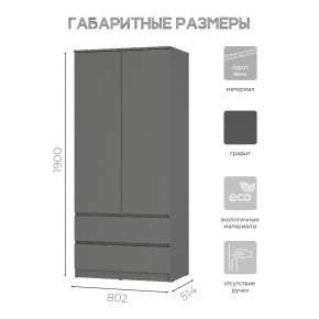 Шкаф 2-х створчатый Симпл ШК-03 (графит) в Невьянске - nevyansk.mebel24.online | фото 6