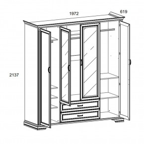 Шкаф 4D2S Z , MONAKO, цвет Сосна винтаж в Невьянске - nevyansk.mebel24.online | фото 1