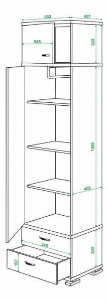 Шкаф платяной Домино КС-10 в Невьянске - nevyansk.mebel24.online | фото 3