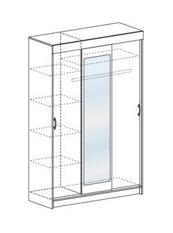 Шкаф-купе Басса ШКК 551 шимо шимо светлый/темный в Невьянске - nevyansk.mebel24.online | фото 3