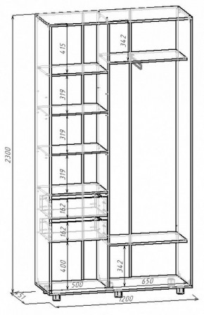 Шкаф-купе Удачный 1200x450x2300 в Невьянске - nevyansk.mebel24.online | фото 3