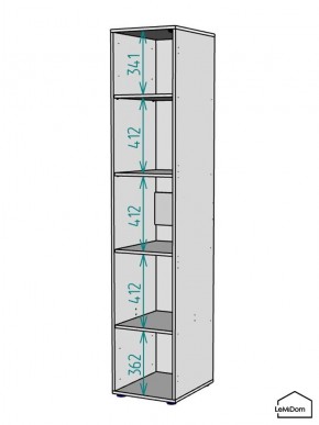 Шкаф Linnea MHR-1-2 2050х400х510 (ДВ-М 11.1.25) в Невьянске - nevyansk.mebel24.online | фото 3