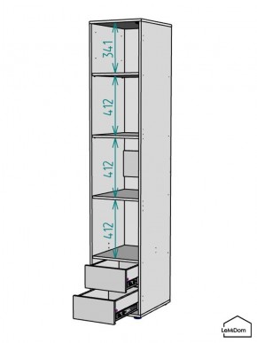 Шкаф Linnea MHR-1-4 2050х400х510 (ДВ-М 11.1.25) в Невьянске - nevyansk.mebel24.online | фото 3