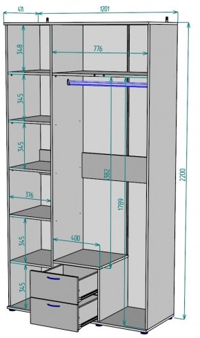 Шкаф Ольга H54 в Невьянске - nevyansk.mebel24.online | фото 2