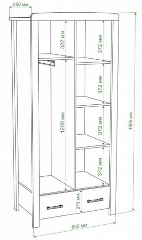 Шкаф платяной Бартоло Ш2Д в Невьянске - nevyansk.mebel24.online | фото 2